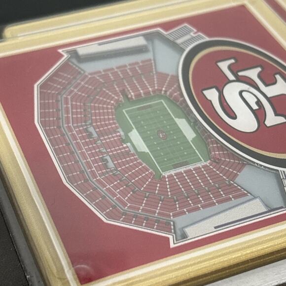 NFL SF SAN FRANCISCO 49ers 3D Stadium Replicas Drink Coasters Set Of 2 - Picture 4 of 4
